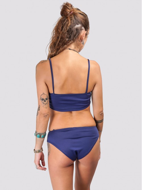 Dark Blue Sling Knot Bikini Set